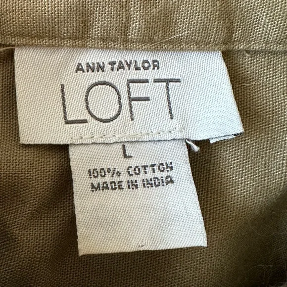LOFT Size L Womens‎ Beige Khaki Military Cargo Jacket Cotton - Picture 12 of 12